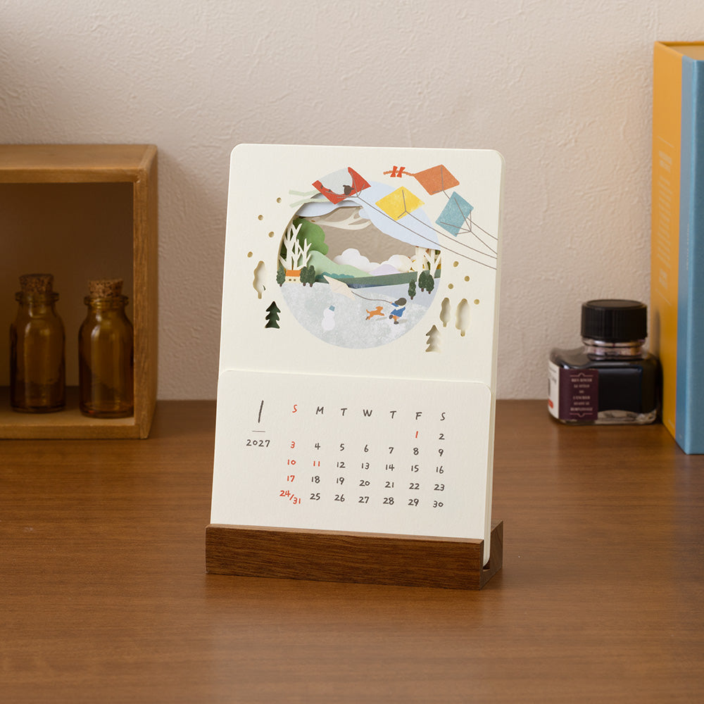 PRE ORDER Midori 2026 Laser Cut Stand Up Calendar - Landscapes