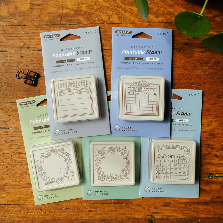 Midori Pre-Inked Paintable Stamp - Bread Brown