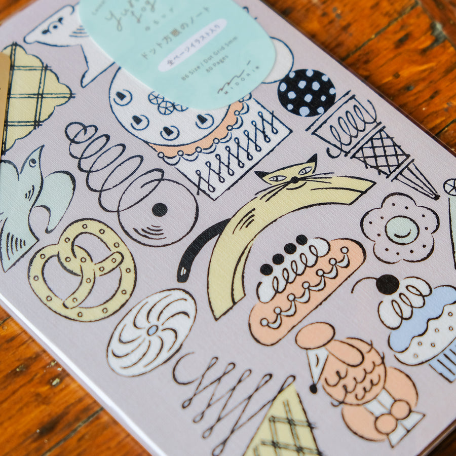 Midori Yuru Log B6 Notebook - Sweets & Animals