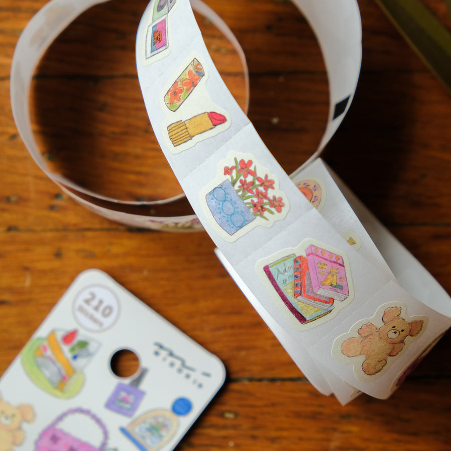 Midori Yuru Log Sticker Roll - Motifs