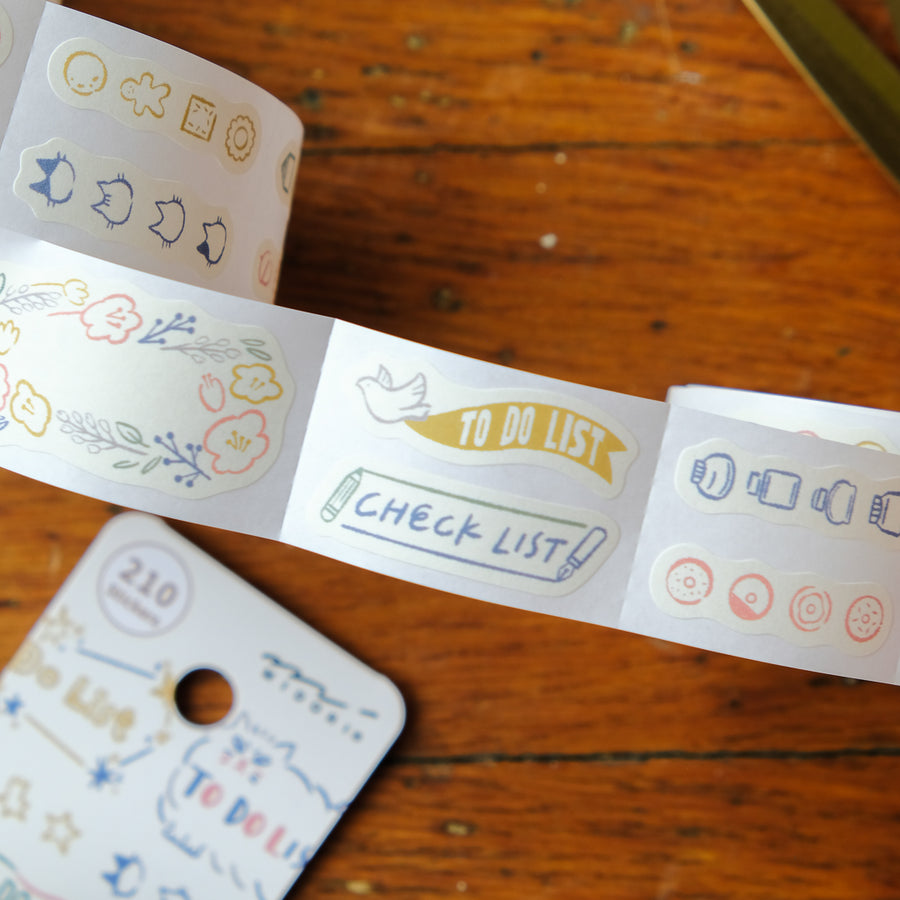 Midori Yuru Log Sticker Roll - List