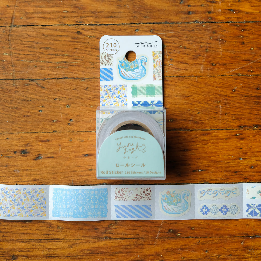 Midori Yuru Log Sticker Roll - Antique