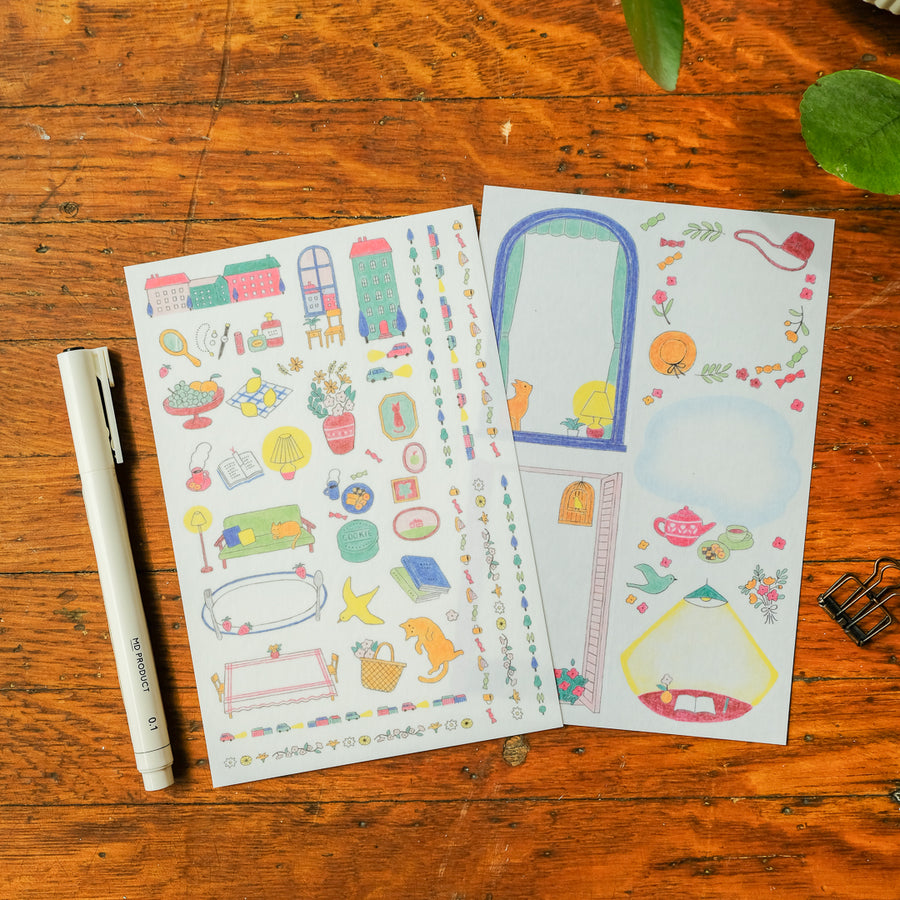 Midori Sticker 2 Sheets Yuru Log - Daily Life