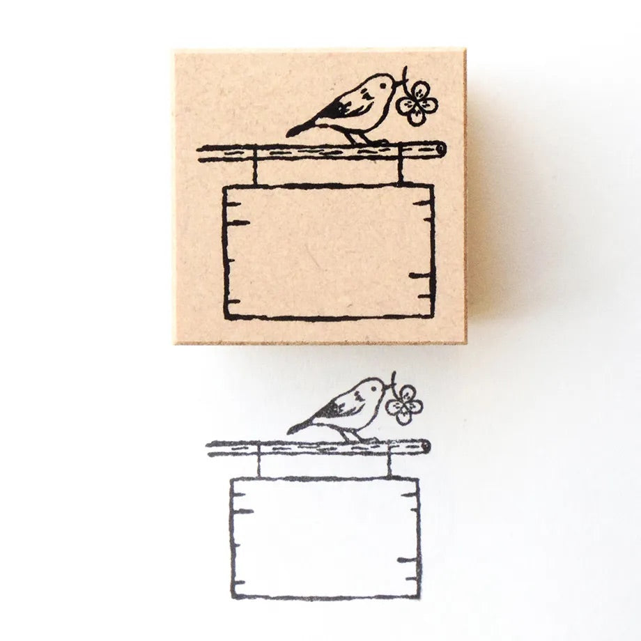 Cozyca x Midori Asano Rubber Stamp - Sign and Bird 26975