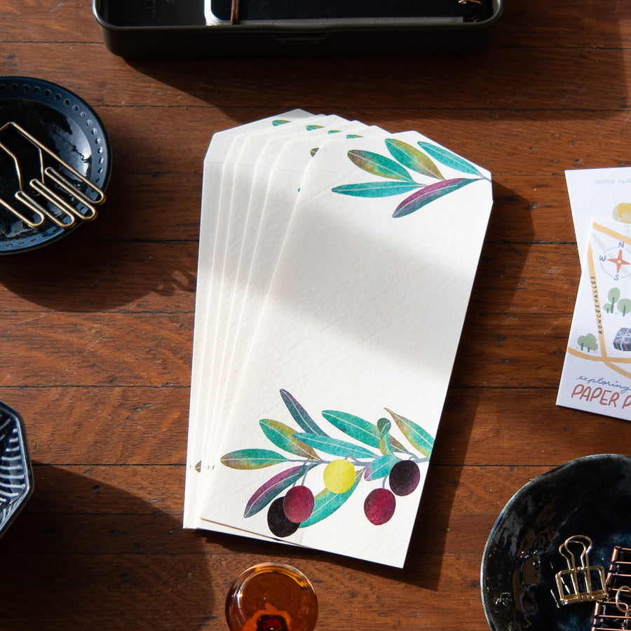 Midori Envelope - 180 Foil-Stamping Olive