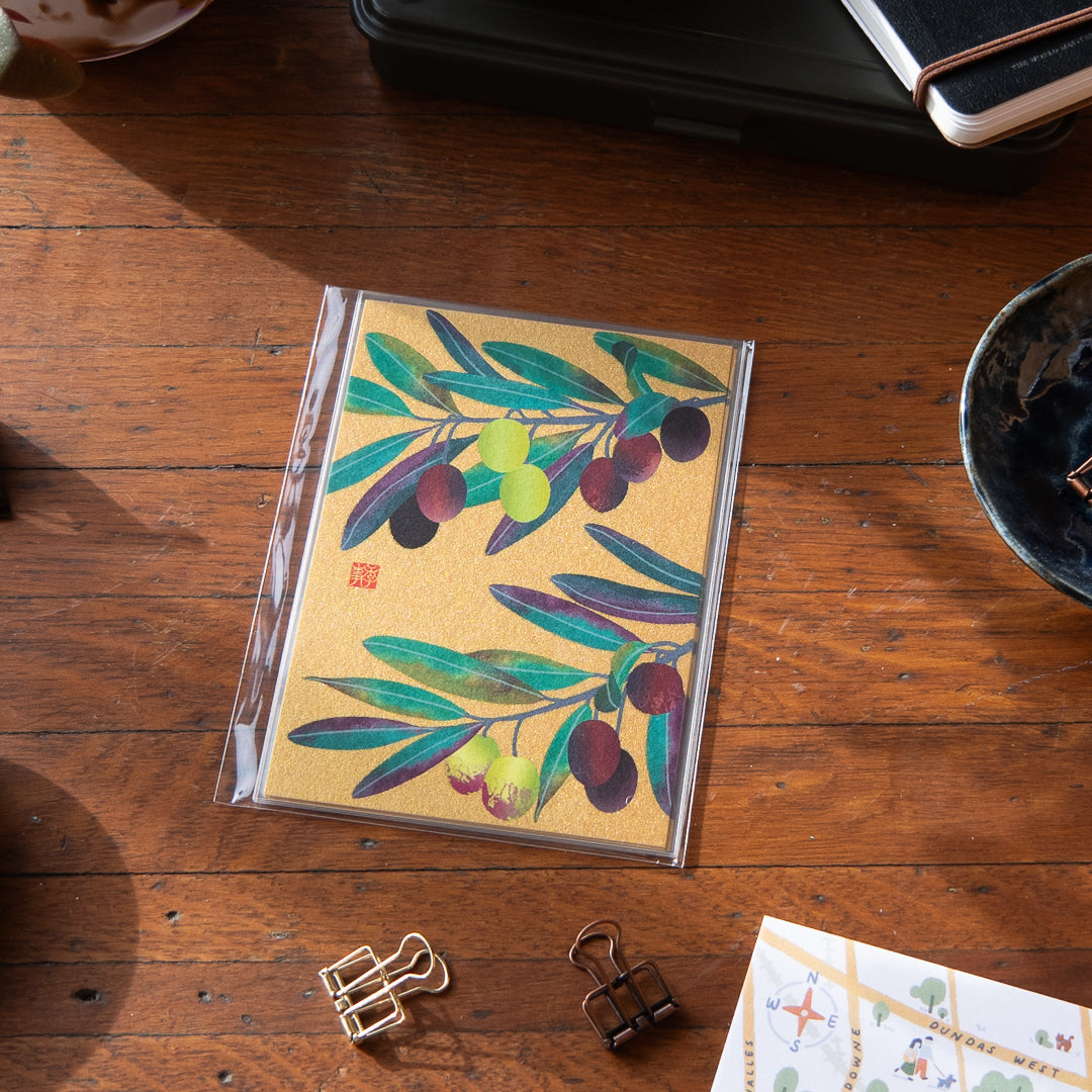 Midori Autum Postcard - Olive 002