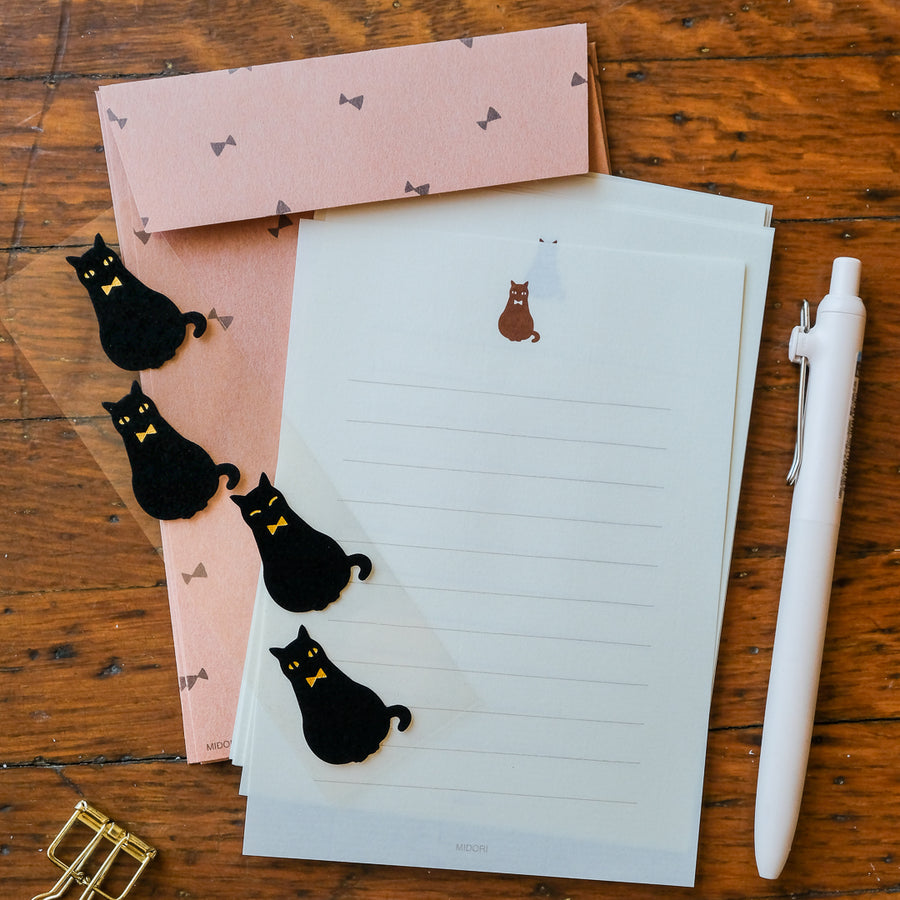 Midori Letter Set with Stickers - 947 Black Cat A