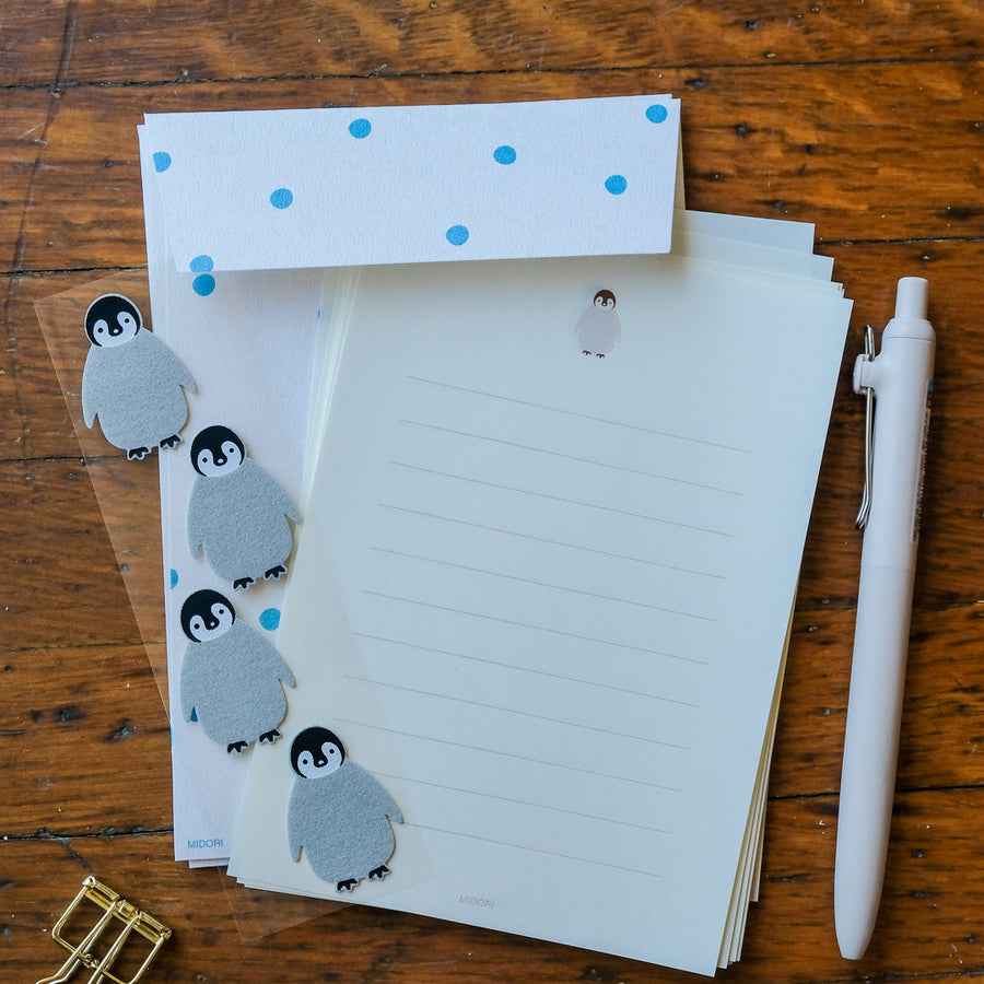 Midori Letter Set with Stickers - 946 Penguin A
