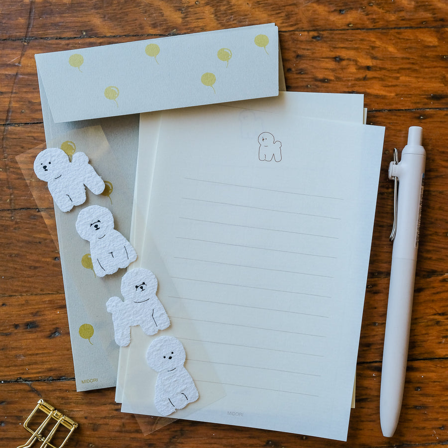 Midori Letter Set with Stickers - 949 Bichon Frise