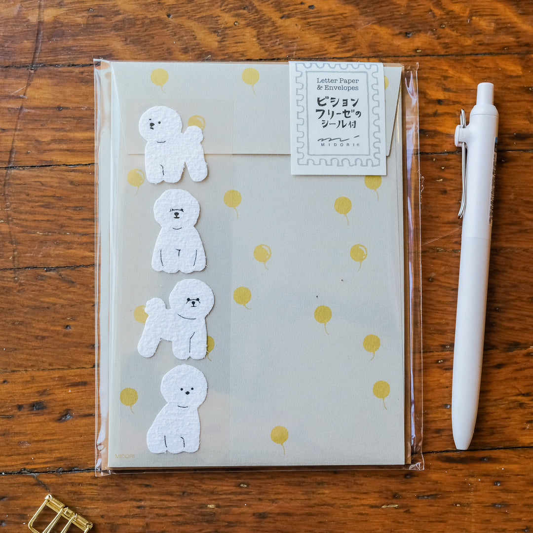 Midori Letter Set with Stickers - 949 Bichon Frise