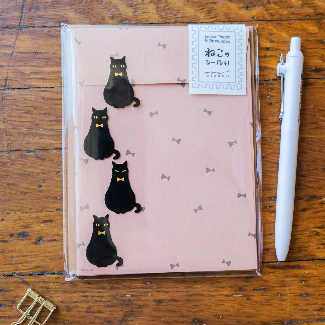 Midori Letter Set with Stickers - 947 Black Cat A