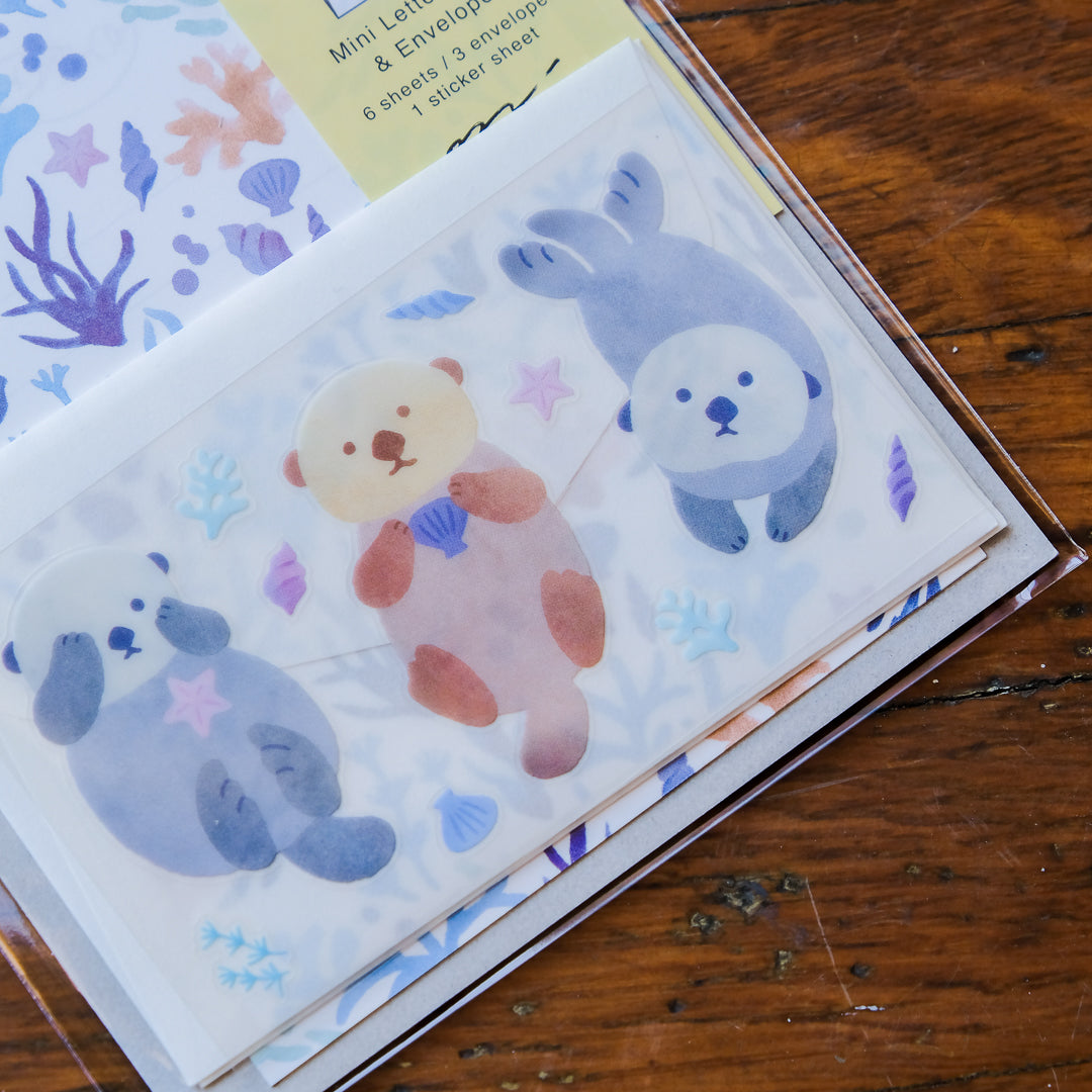 Midori Mini Letter Set with Stickers - 945 For You Sea Otter