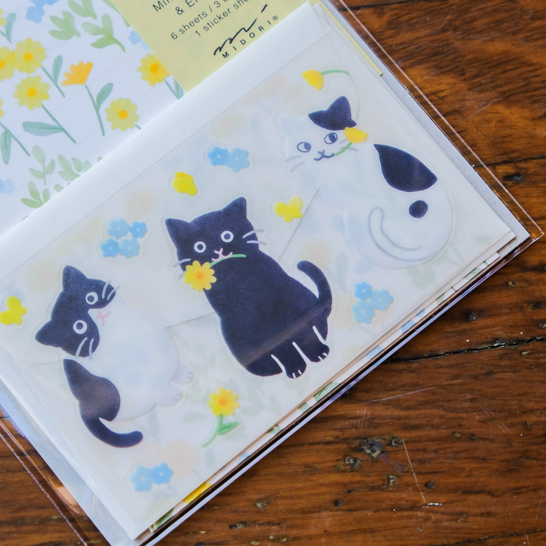 Midori Mini Letter Set with Stickers - 943 For You Cat