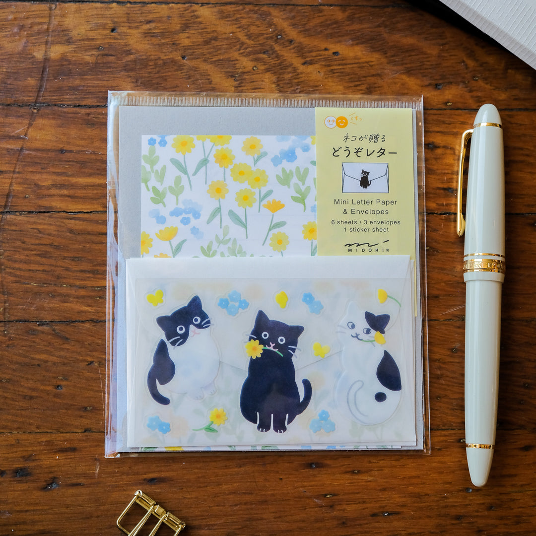Midori Mini Letter Set with Stickers - 943 For You Cat