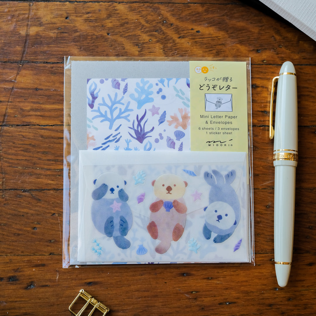 Midori Mini Letter Set with Stickers - 945 For You Sea Otter