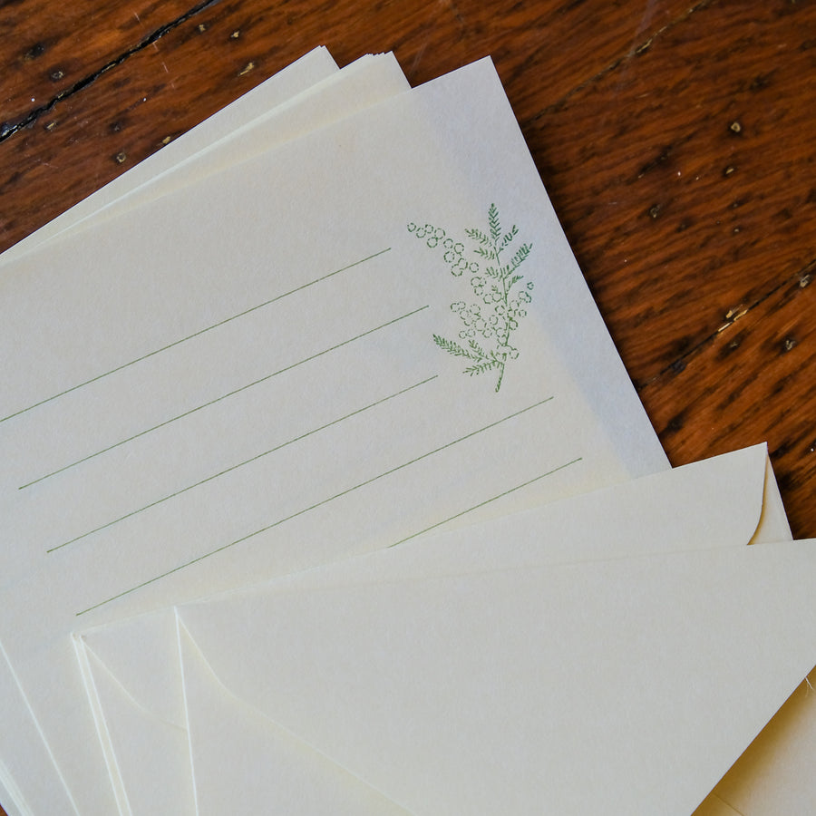 Midori Mini Letter Set - Hanairo Washi Yellow Mimosa