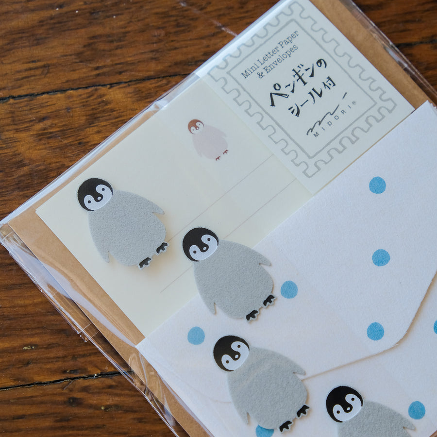 Midori Mini Letter Set with Stickers - 950 Penguin A
