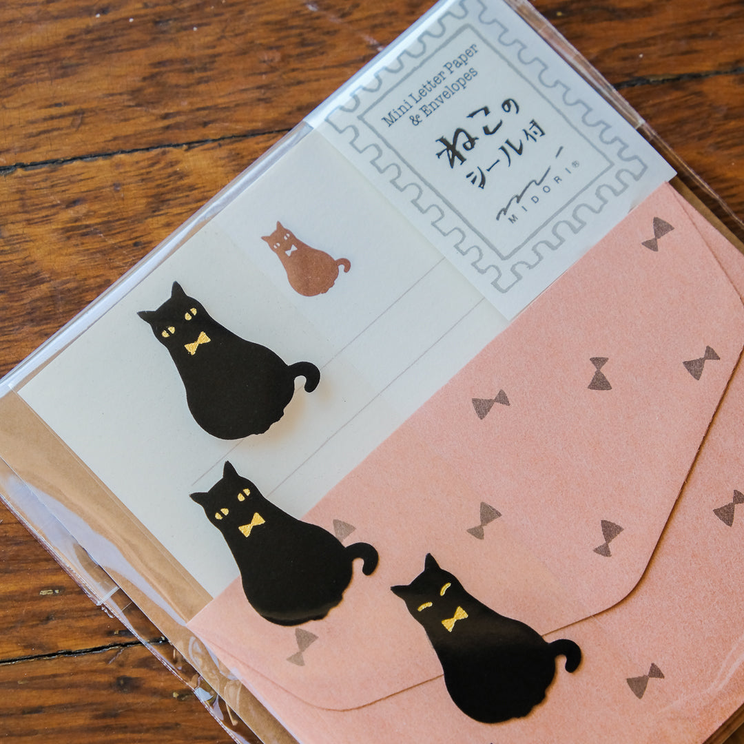 Midori Mini Letter Set with Stickers - 951 Black Cat A