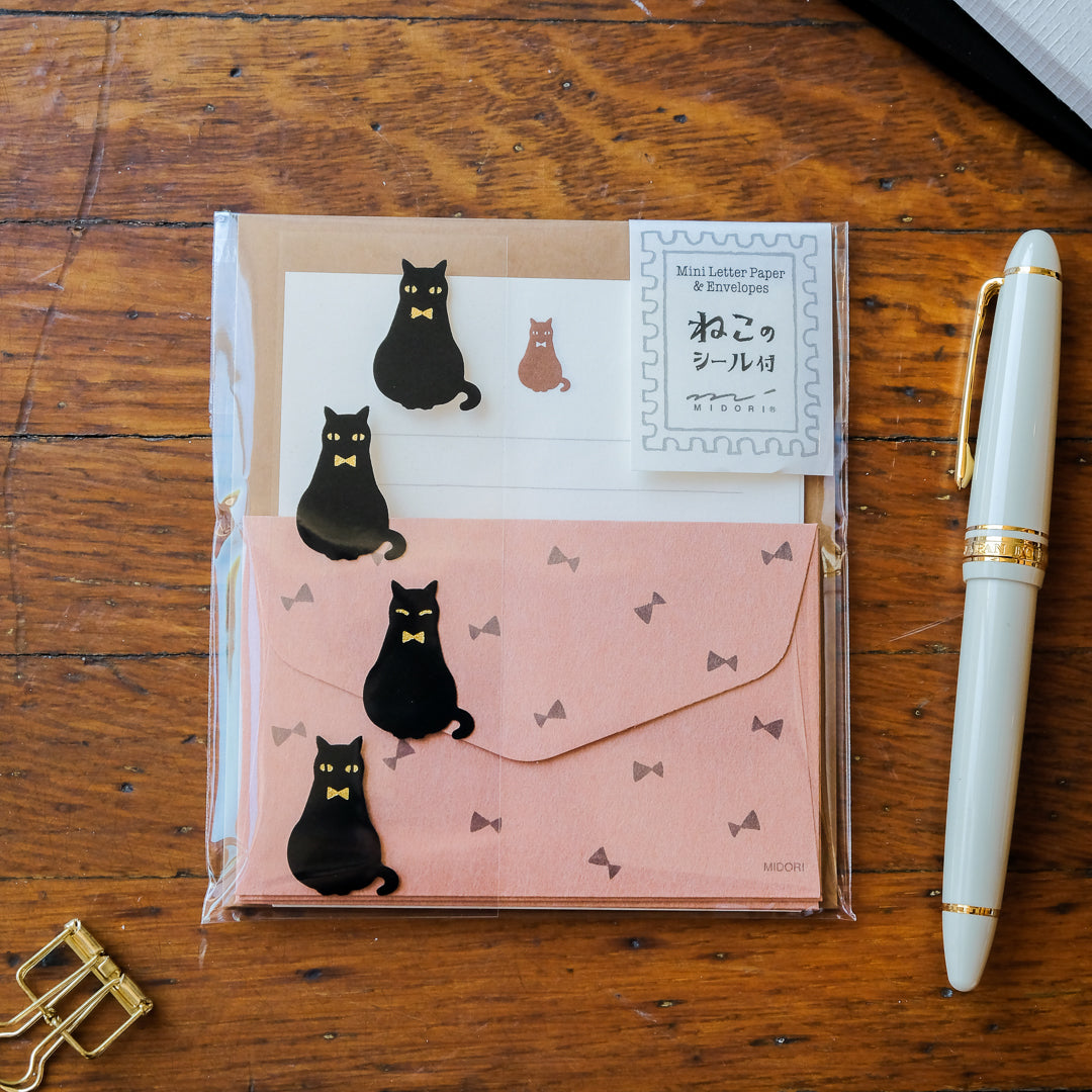 Midori Mini Letter Set with Stickers - 951 Black Cat A