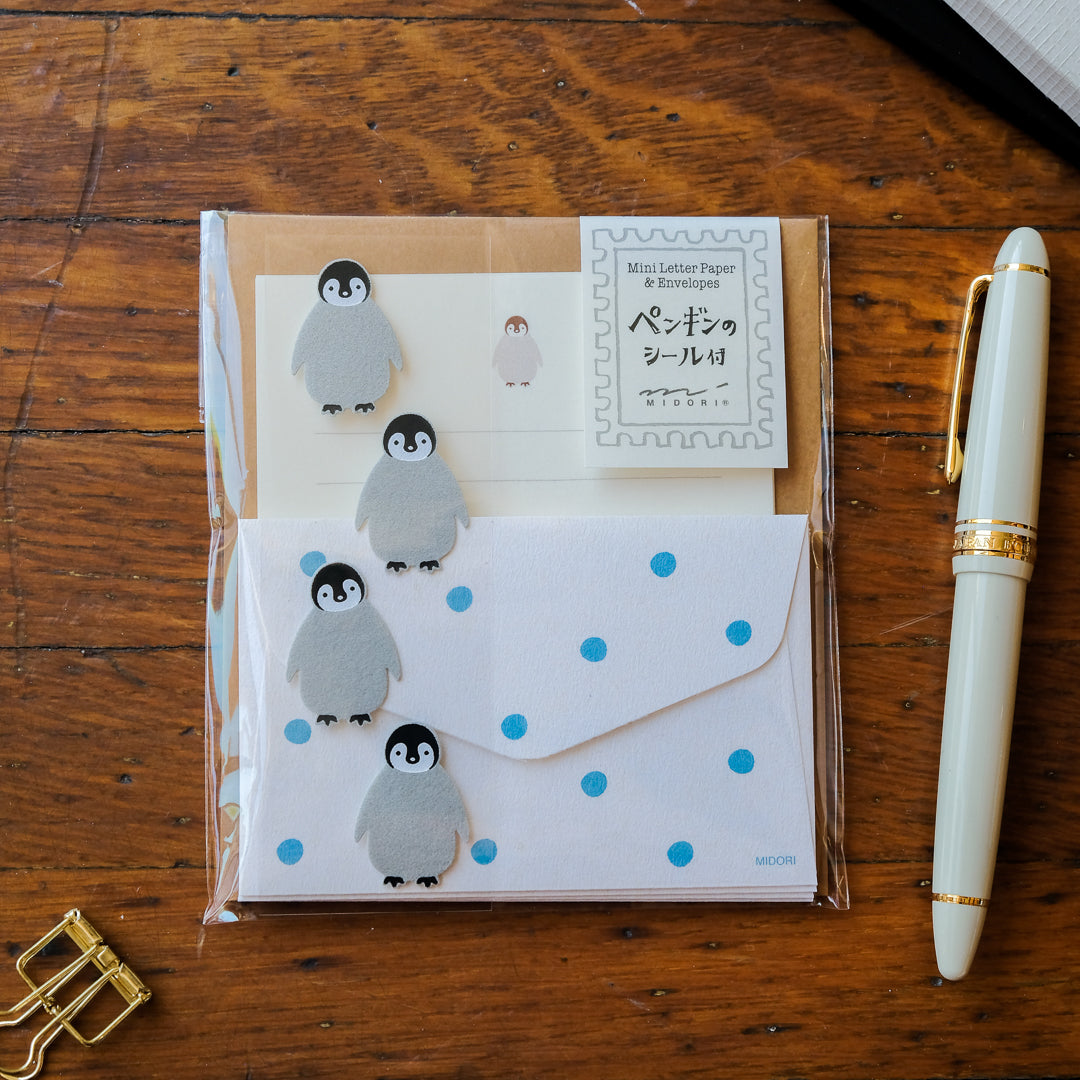 Midori Mini Letter Set with Stickers - 950 Penguin A