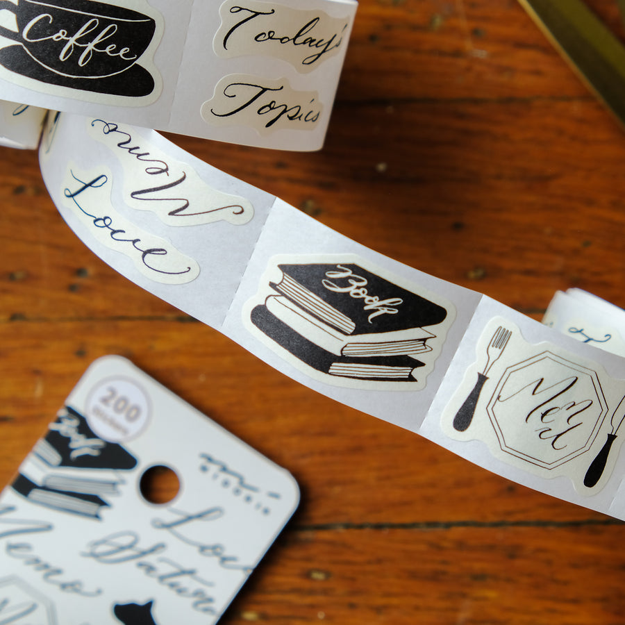 Midori Yuru Log Sticker Roll - Calligraphy