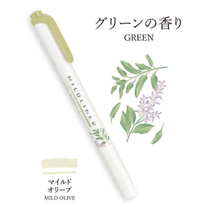Zebra Mildliner Markers - Fragrance Series - Mild Olive