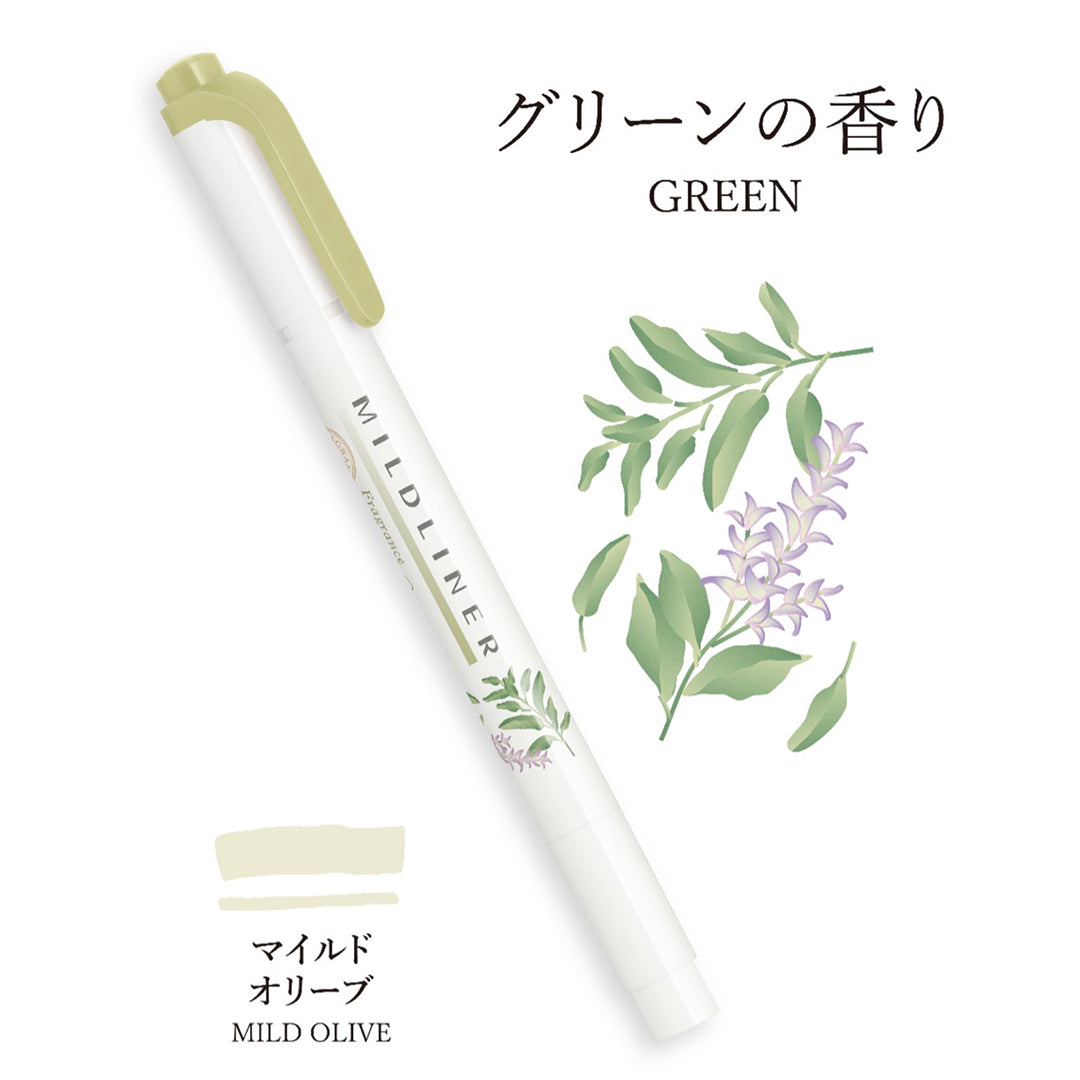 Zebra Mildliner Markers - Fragrance Series - Mild Olive