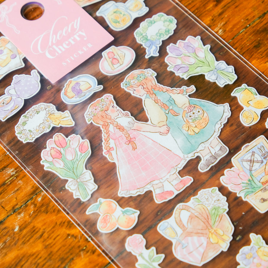 Mind Wave Cheerly Cherry Sticker Sheet - 82877 Flower Field