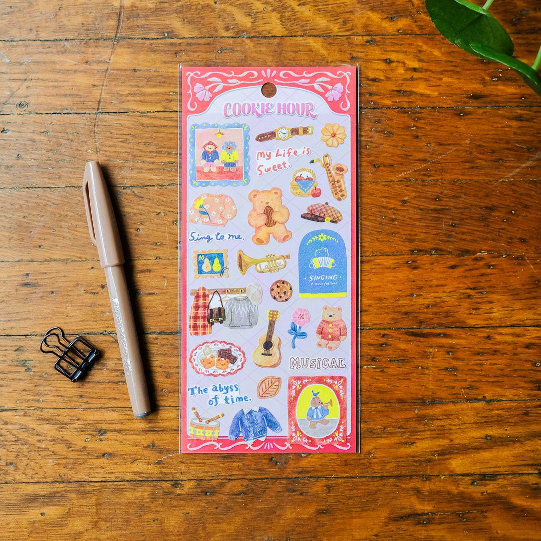 Mind Wave Cookie Hour Sticker Sheet - Bear Cookie 82829