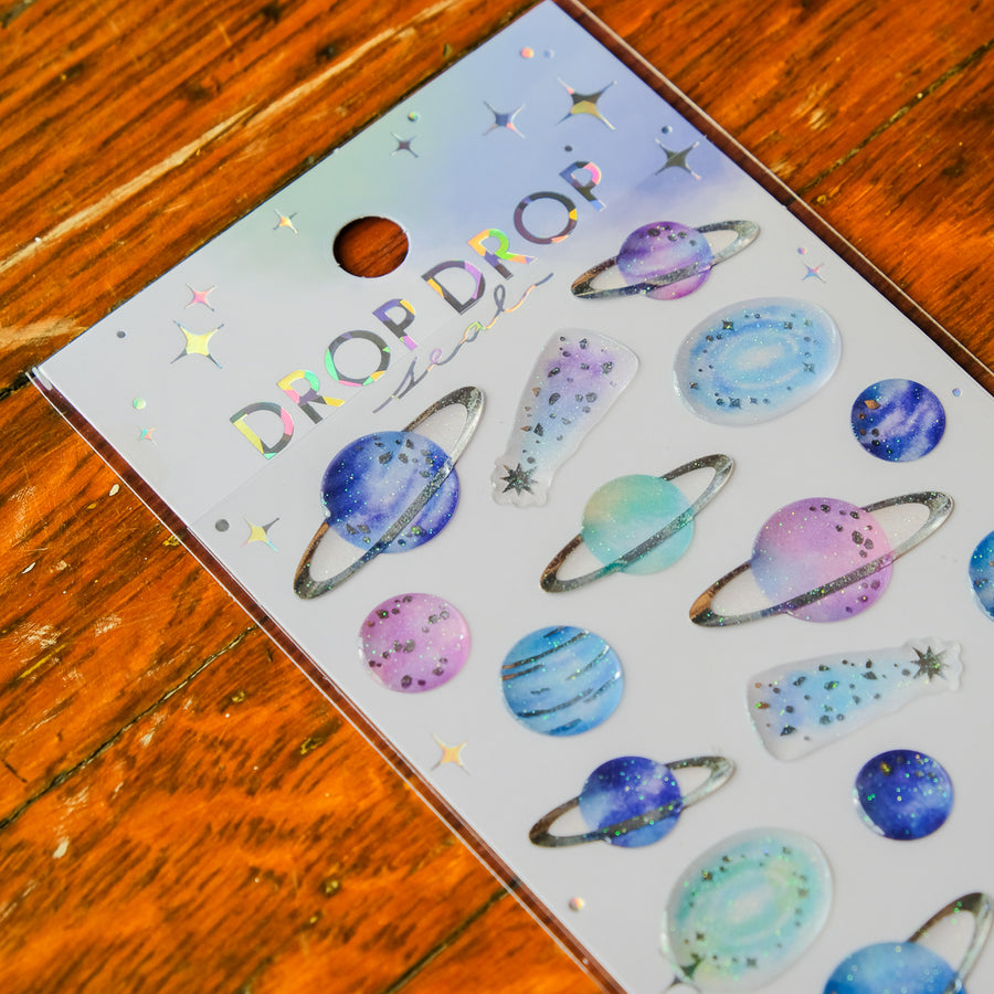 Mind Wave Drop Drop Seal Sticker Sheet - Planets 82635