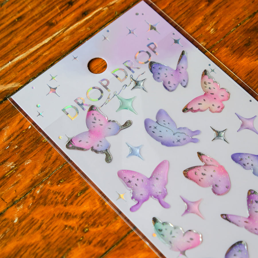 Mind Wave Drop Drop Seal Sticker Sheet - Butterflies 82633