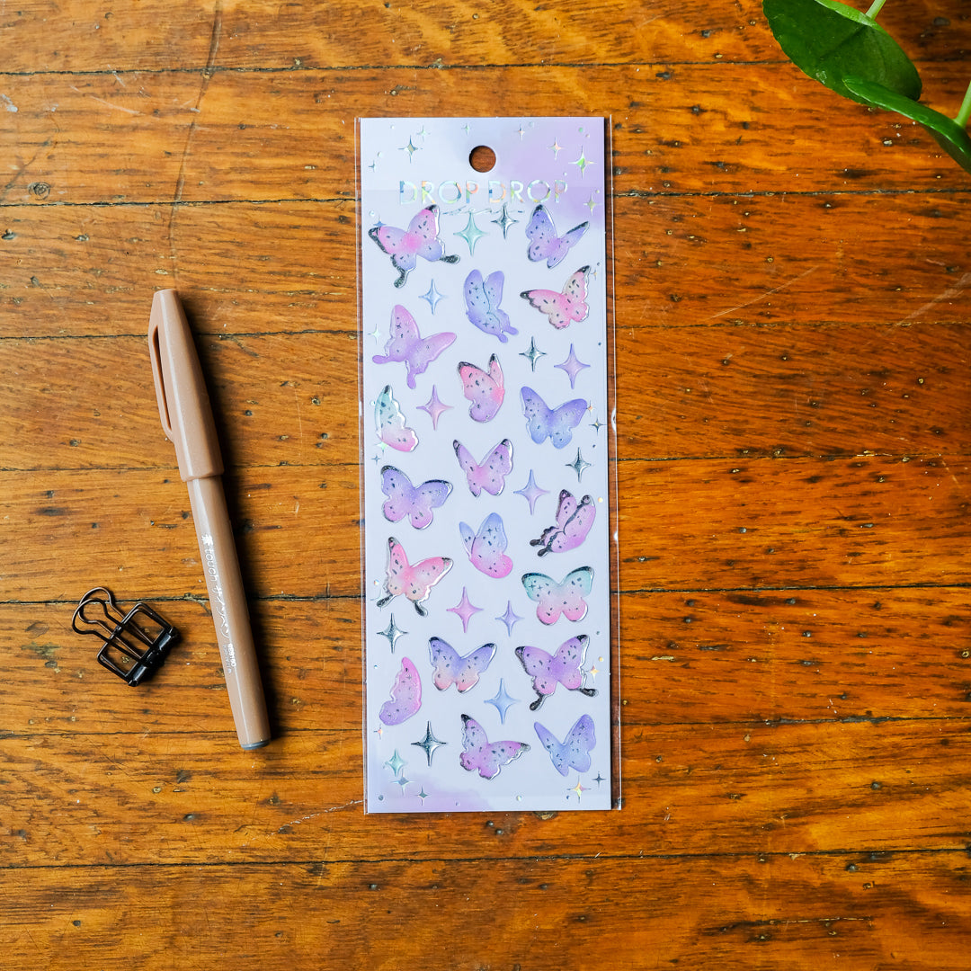 Mind Wave Drop Drop Seal Sticker Sheet - Butterflies 82633