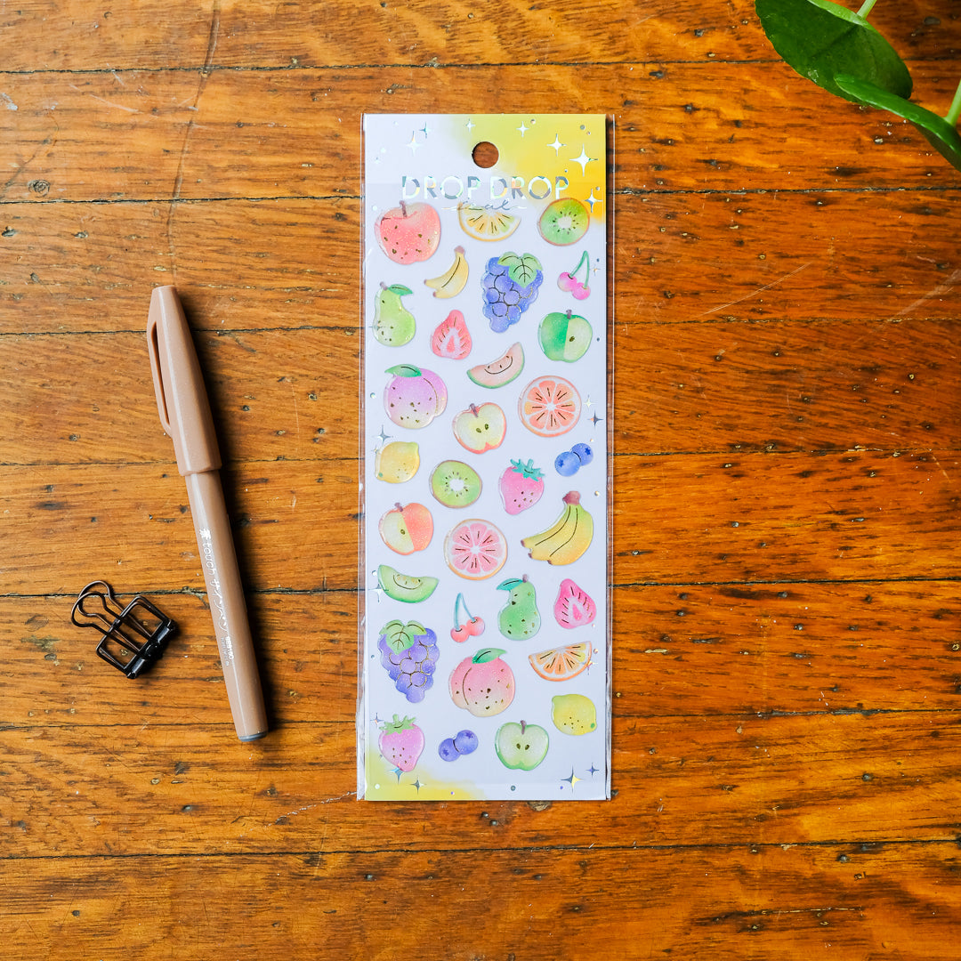 Mind Wave Drop Drop Seal Sticker Sheet - Fruit 82632
