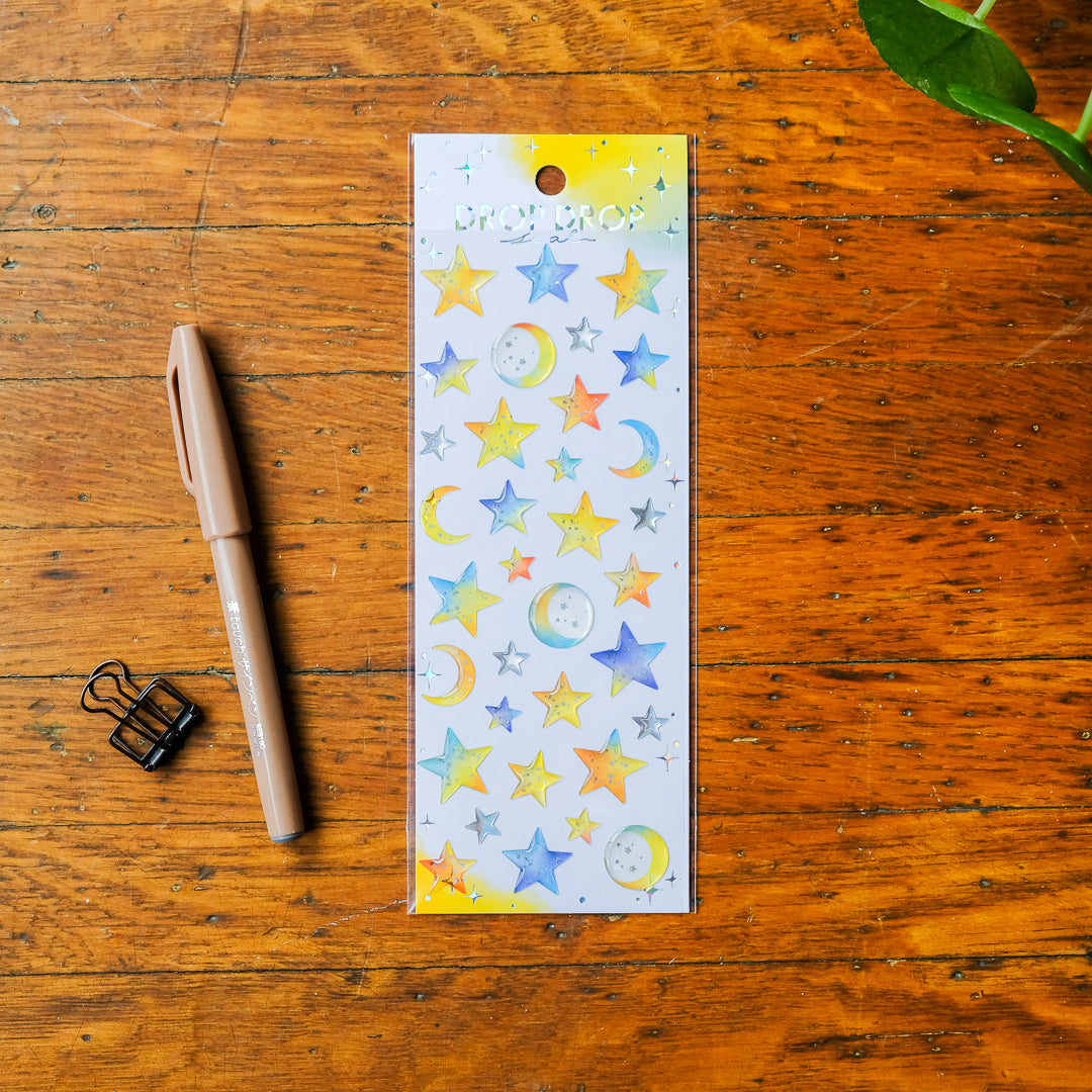 Mind Wave Drop Drop Seal Sticker Sheet - Stars 82636