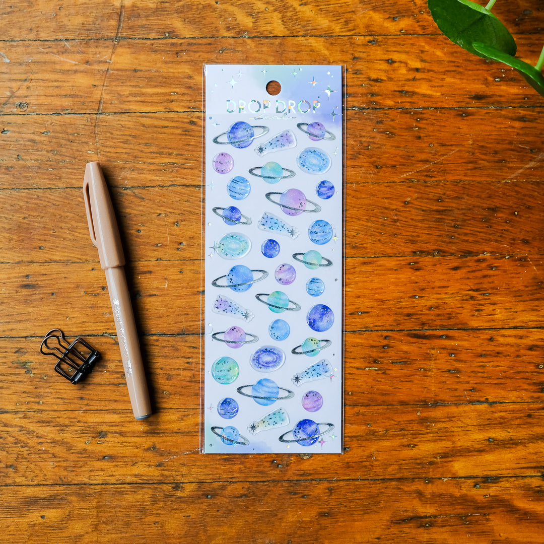 Mind Wave Drop Drop Seal Sticker Sheet - Planets 82635