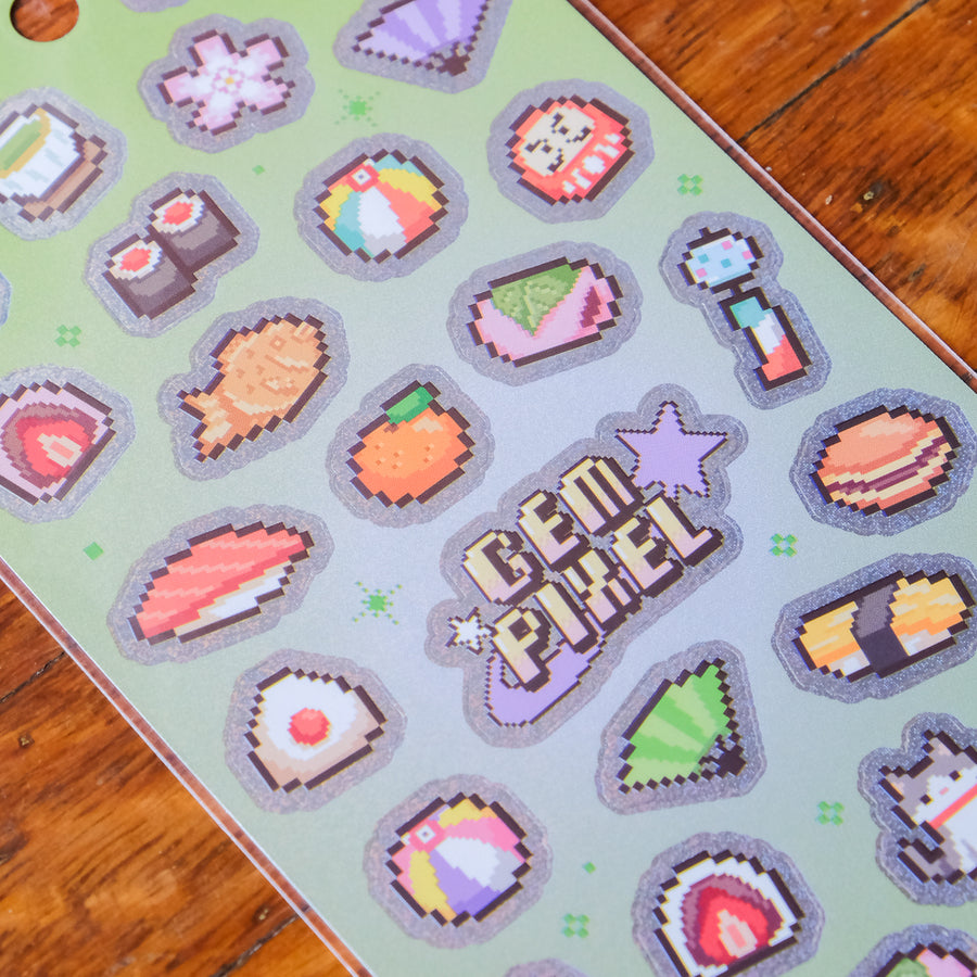 Mind Wave Gem Pixel Holographic Sticker Sheet - Japan 82847