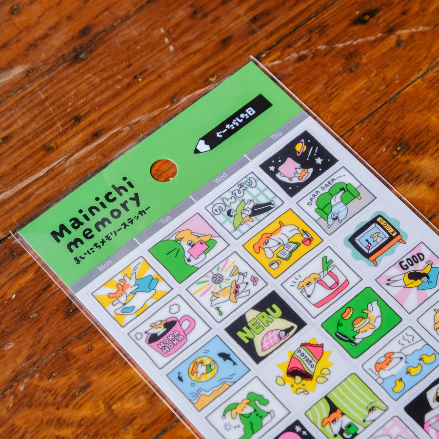 Mind Wave Mainichi Memory Sticker Sheet - Lazy Day 82886