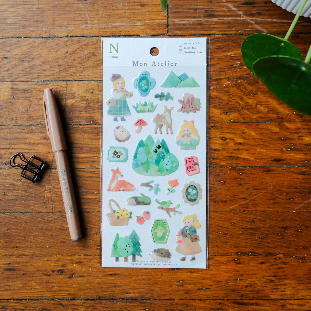 Mind Wave Mon Atelier Raised Stickers Sheet - 82783 Nature