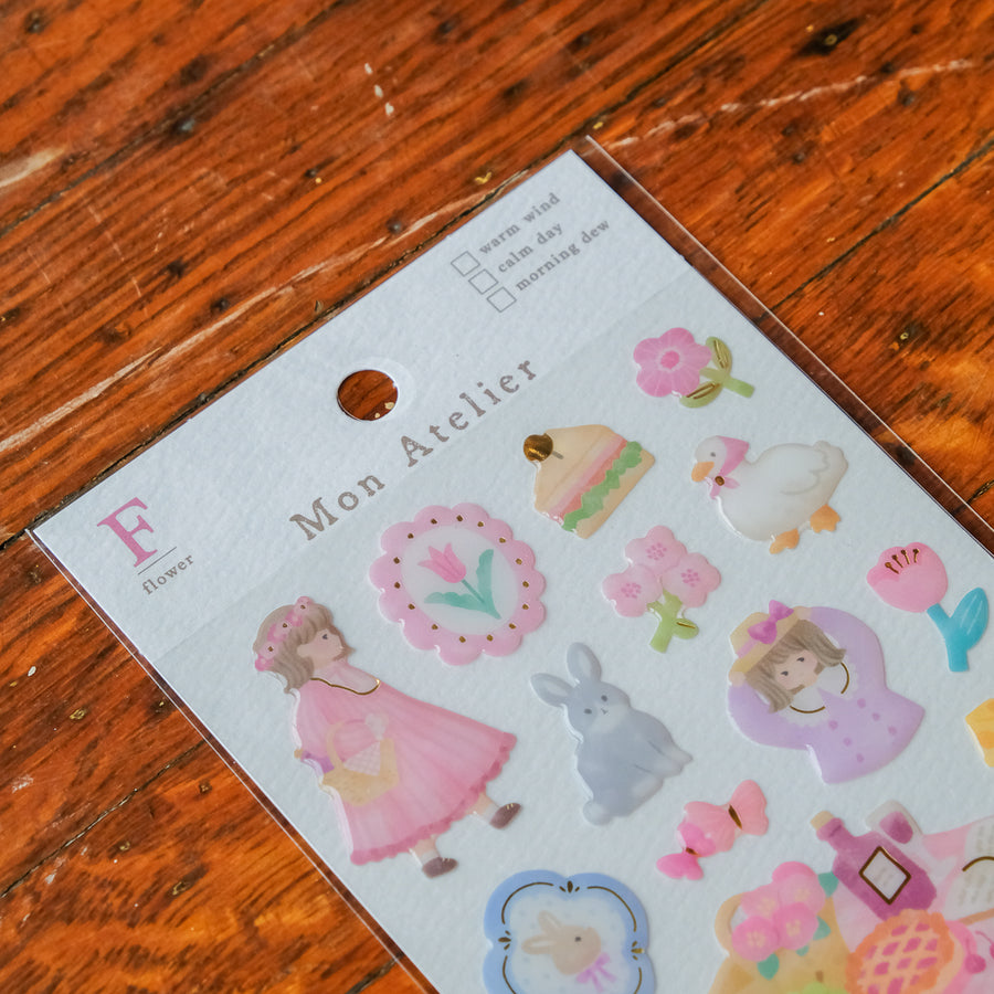 Mind Wave Mon Atelier Raised Stickers Sheet - 82784 Flower