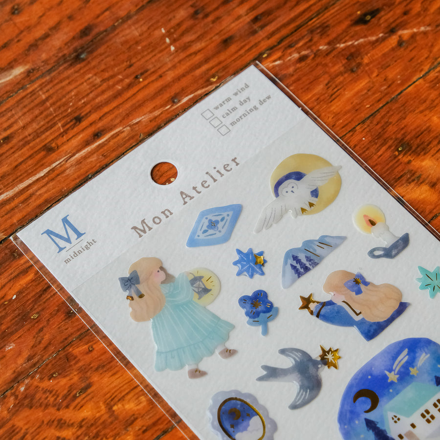 Mind Wave Mon Atelier Raised Stickers Sheet - 82782 Midnight