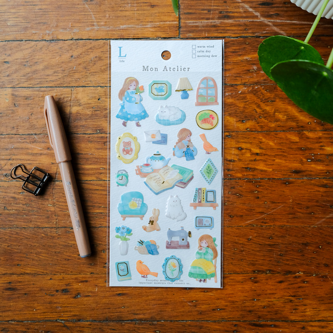 Mind Wave Mon Atelier Raised Stickers Sheet - 82786 Life