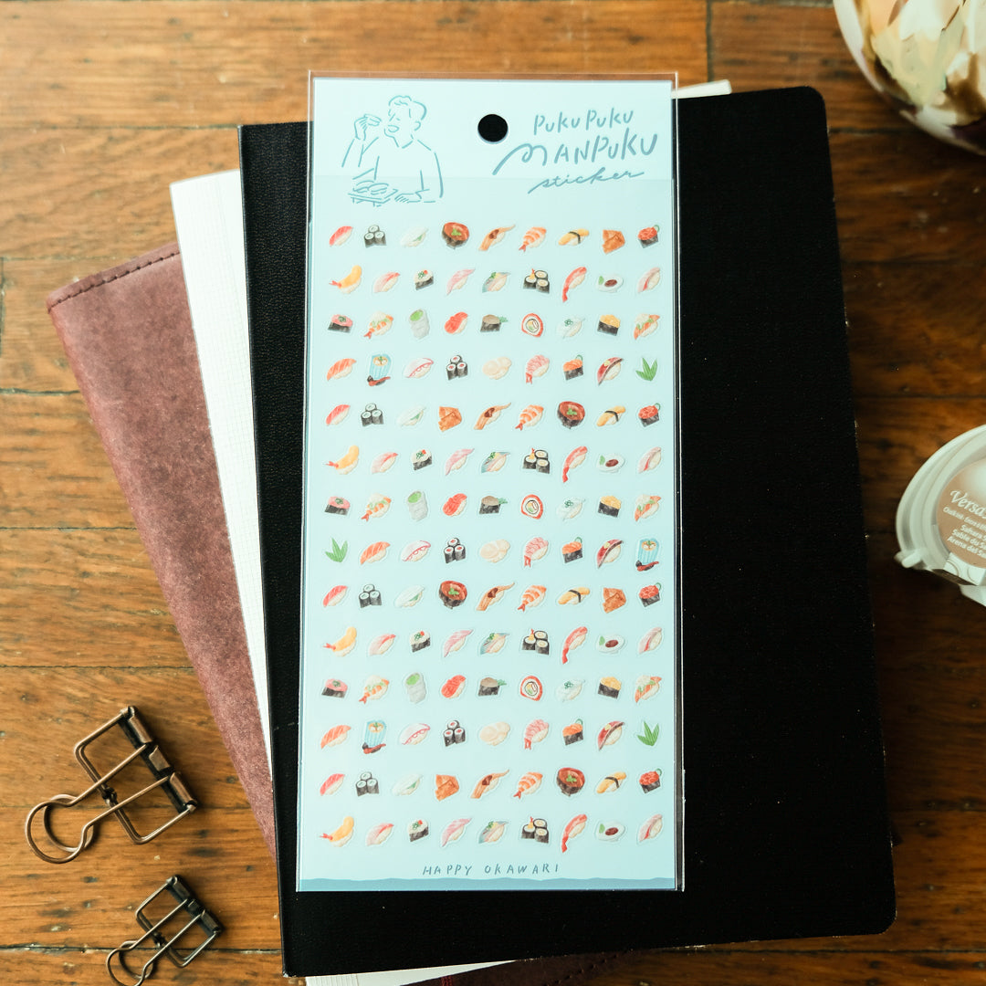 Mind Wave Pukupuku Manpuku Sticker - 82318 Sushi