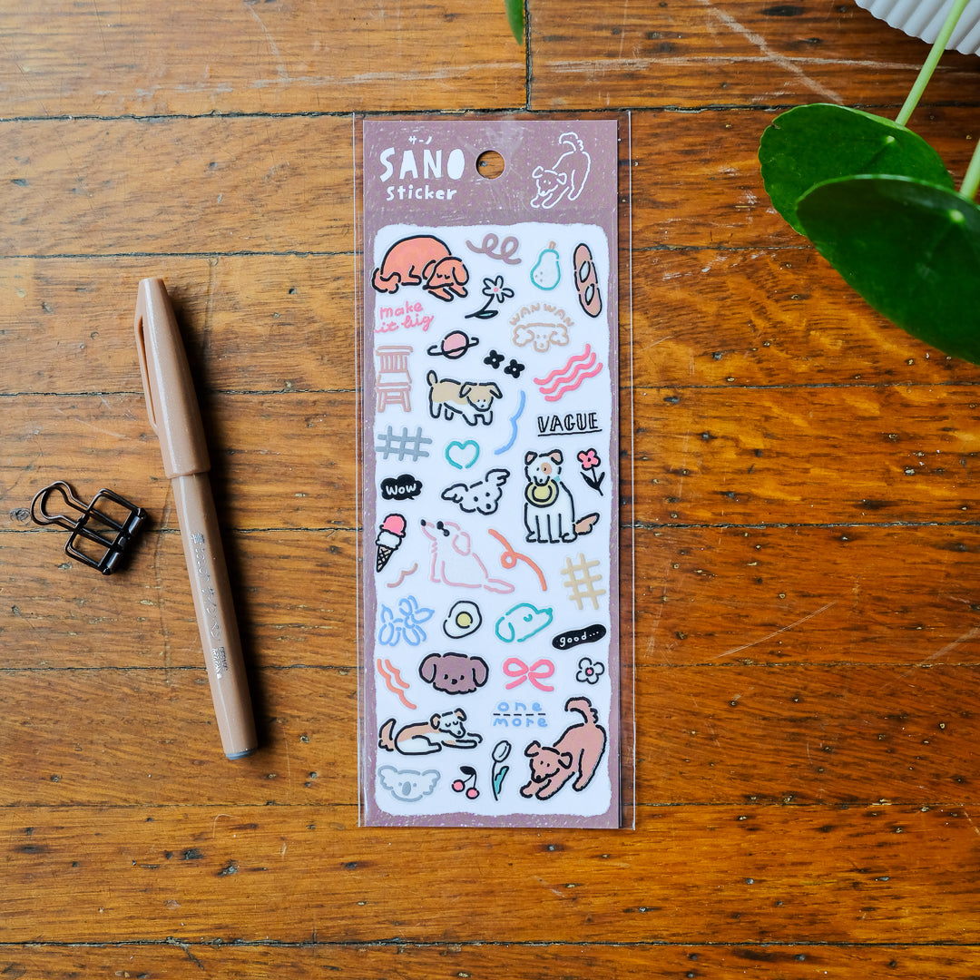 Mind Wave Sano Sticker Sheet - Brown Dog 82568