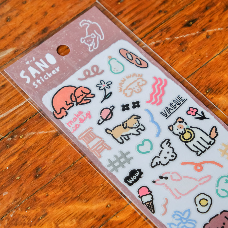 Mind Wave Sano Sticker Sheet - Brown Dog 82568