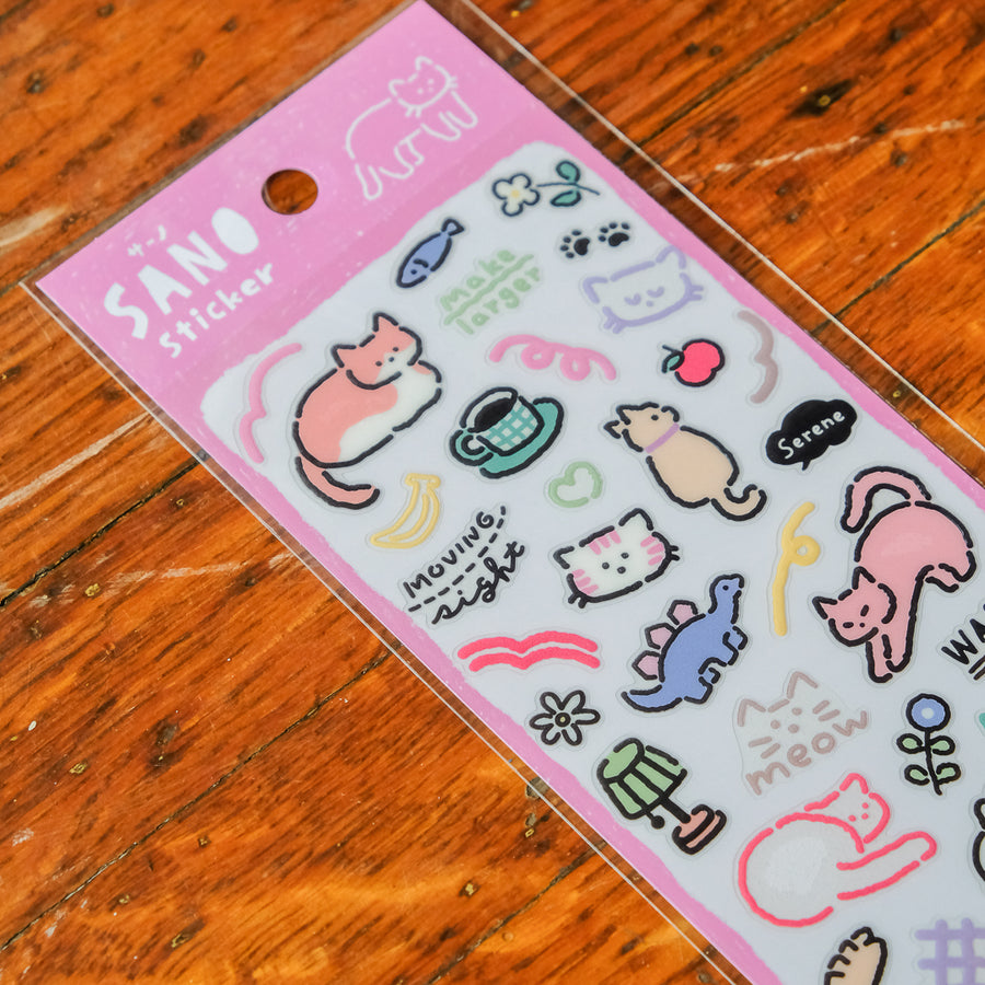 Mind Wave Sano Sticker Sheet - Cat 82564