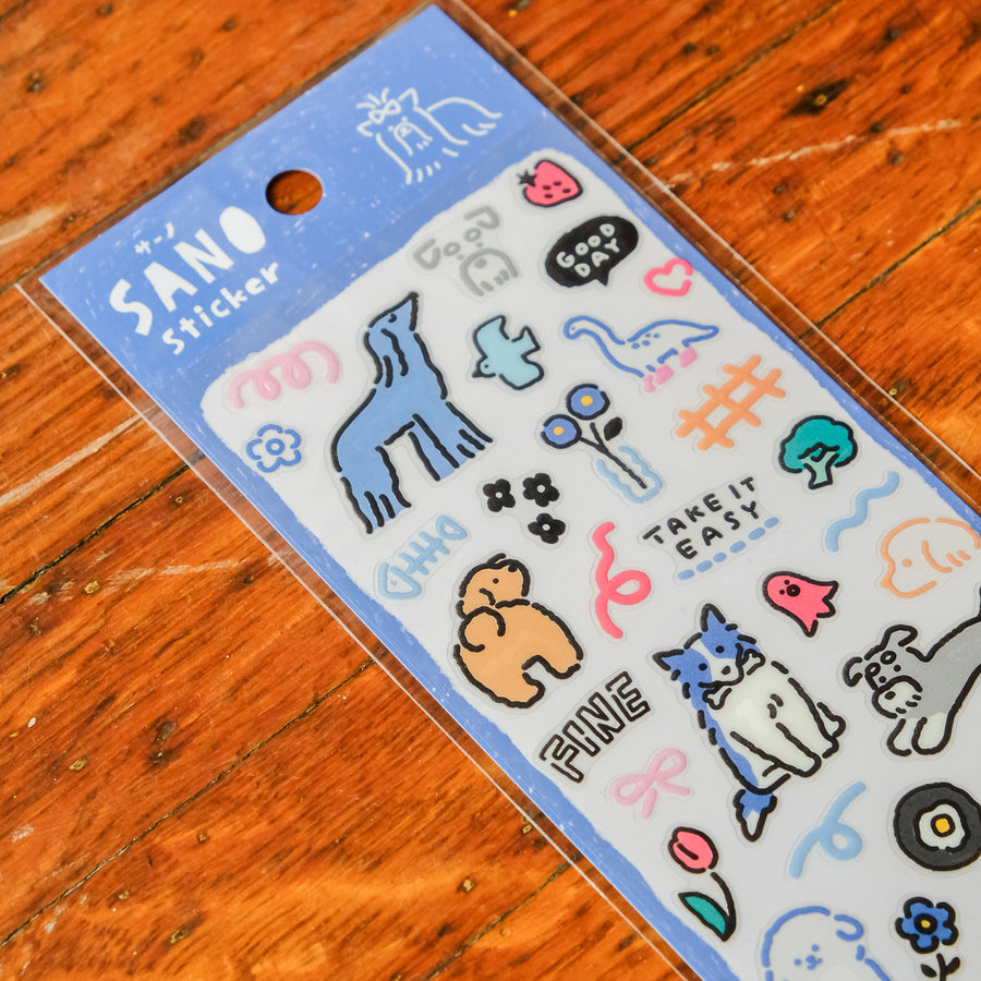 Mind Wave Sano Sticker Sheet - Blue Dog 82563
