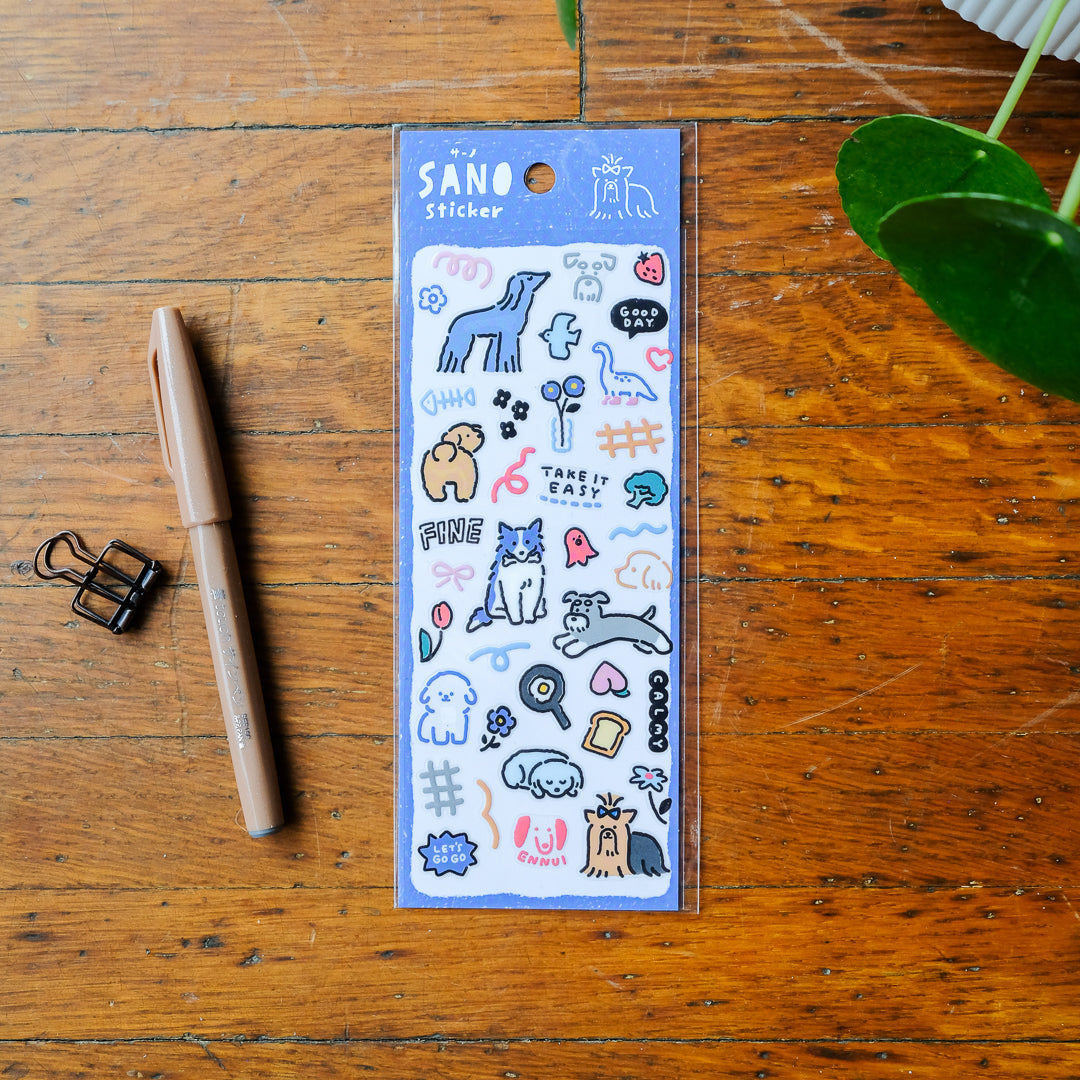 Mind Wave Sano Sticker Sheet - Blue Dog 82563