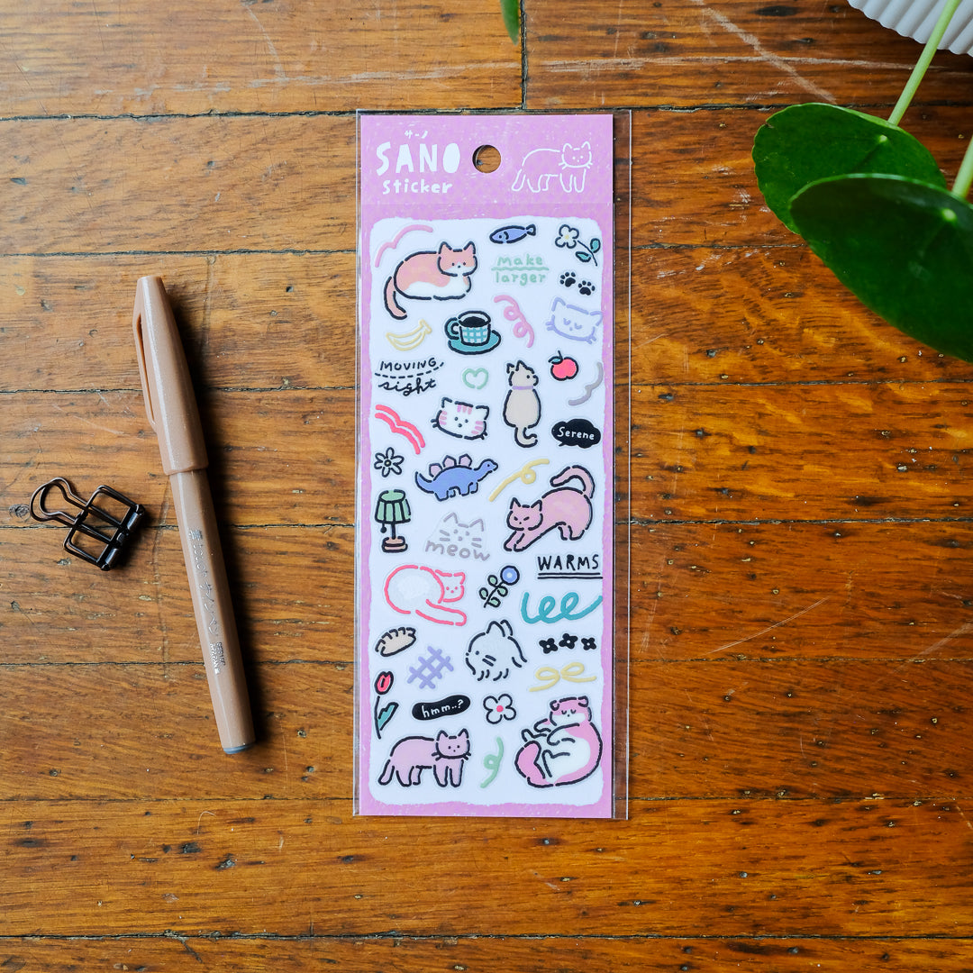 Mind Wave Sano Sticker Sheet - Cat 82564