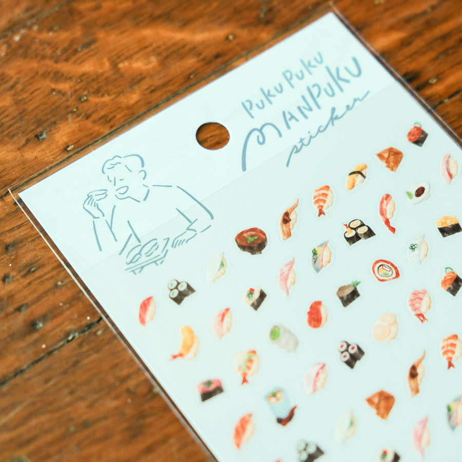 Mind Wave Pukupuku Manpuku Sticker - 82318 Sushi