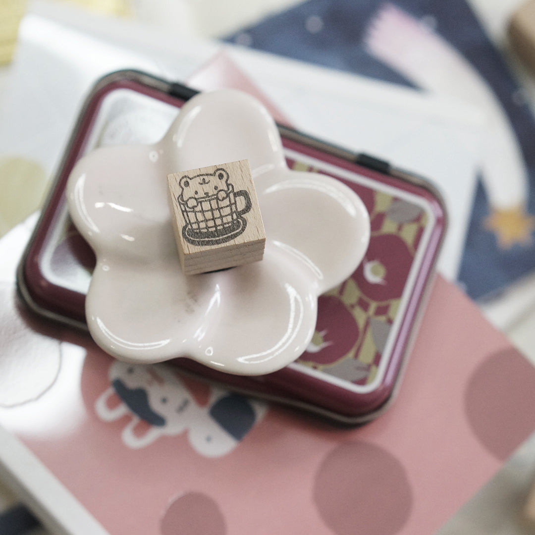 PRE ORDER: Black Milk Project Mini Rubber Stamp - Teddy Cup BMP288